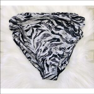 Swimsuits For All Ruched Printed Bikini Bottoms Black Gray Plus Size 22